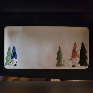 Decorative Snowflake and Gnome Serveware Tray